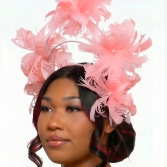 Beloved Millinery Pretty Unique Pink Feathers Fascinator Tea Brunch Derby Bridal main image 6